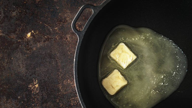 browning butter in pan