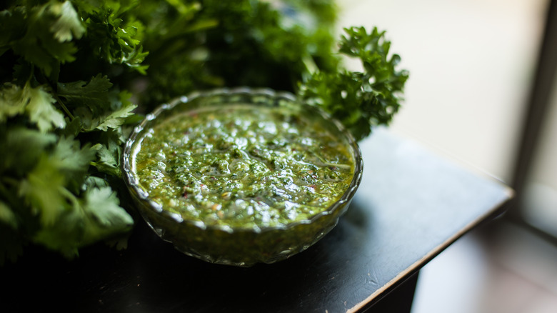 chimichurri sauce in bowl