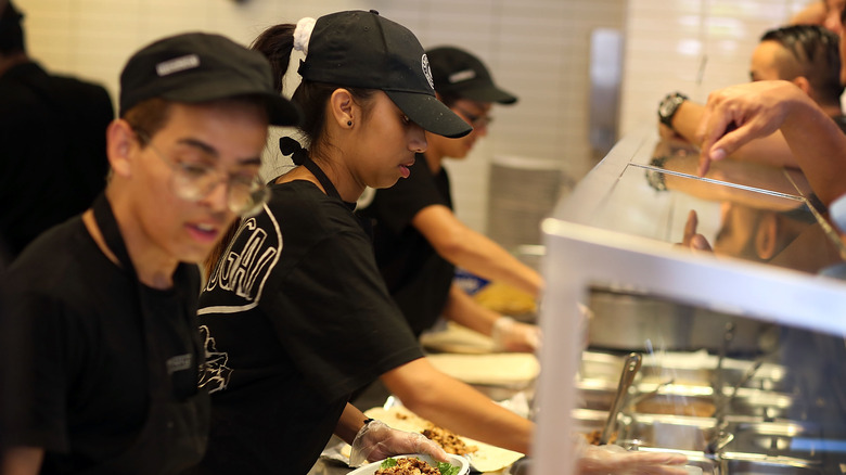 Chipotle staff working hard