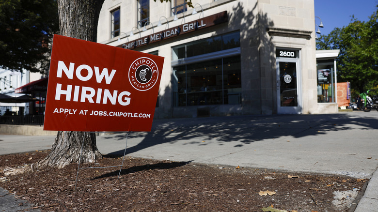 Chipotle hiring sign