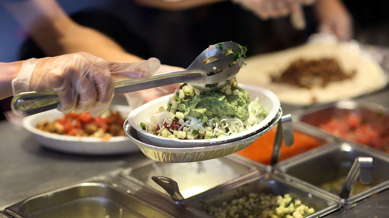 Chipotle order being served