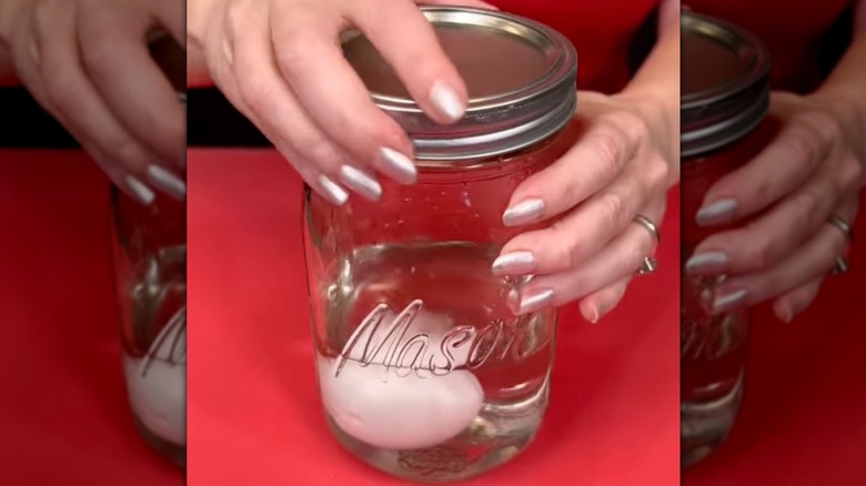 Egg in a Mason jar