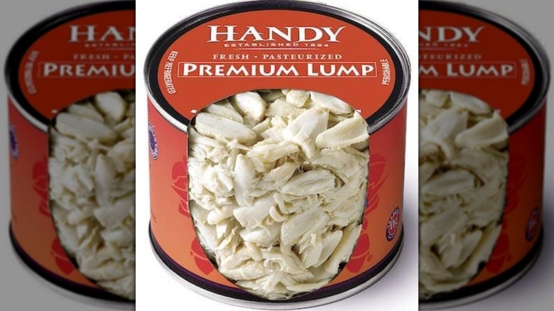 Open can of lump crab