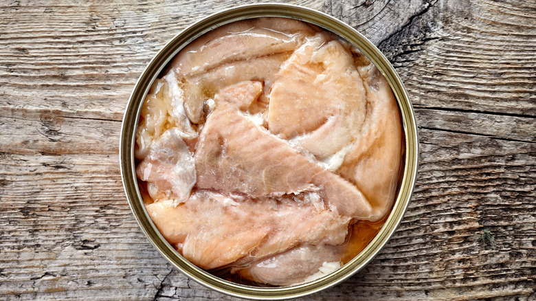 Open can of salmon