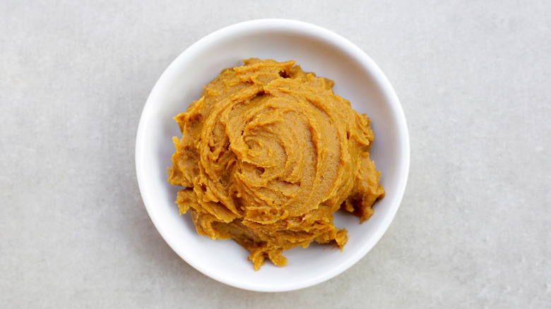 Miso paste in a bowl