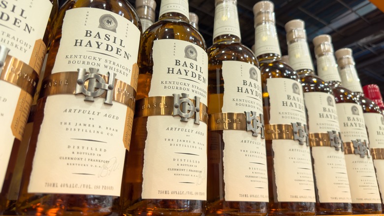 Row of Basil Hayden bourbon