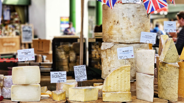 British cheese at a market