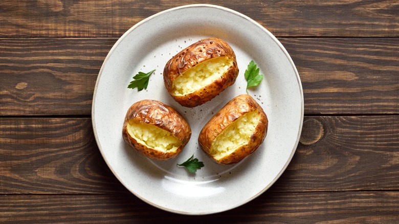 baked potatoes on plate