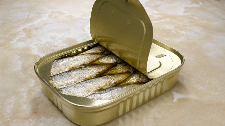 canned sardines on counter