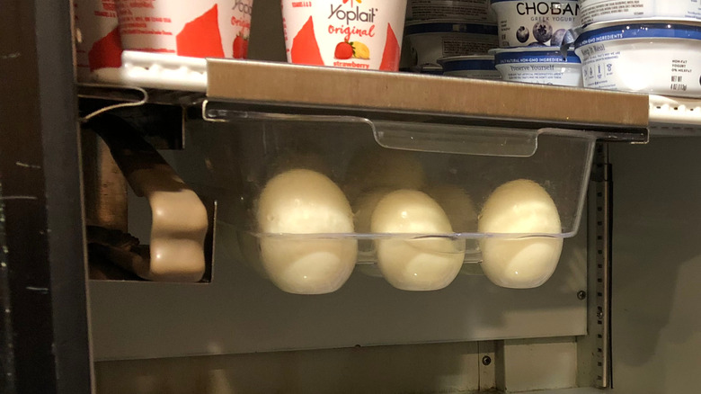 Eggs in drawer in fridge