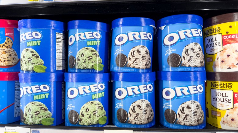 cartons of Oreo ice cream