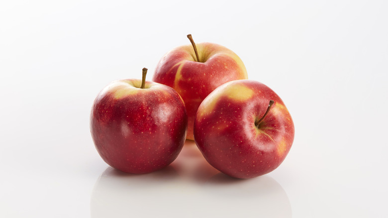 cut apples on a board