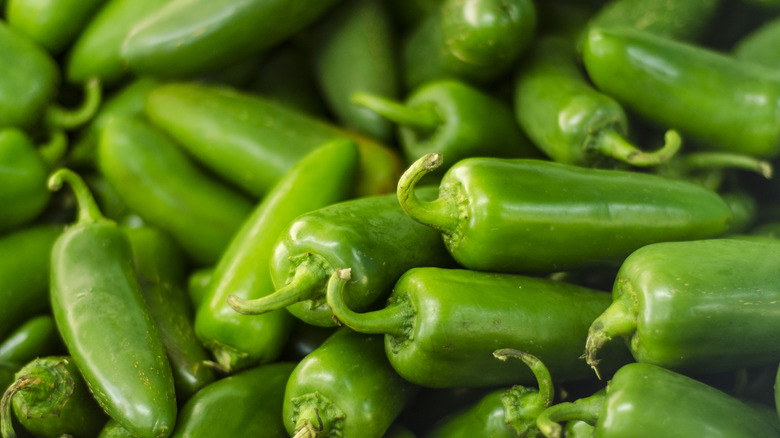 a pile of jalapeños