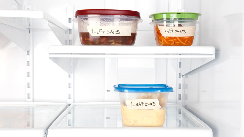 Leftover containers with labels