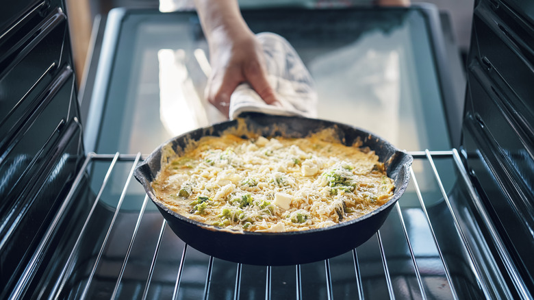 Baked frittata in the oven