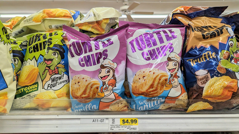 assorted bags of Turtle Chips