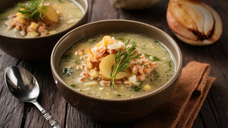 Bowl of finnan haddie chowder