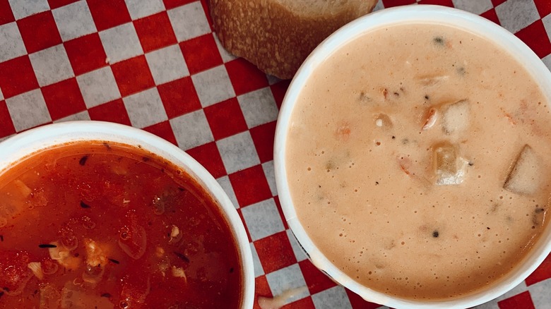 Manhattan and Long Island chowders together