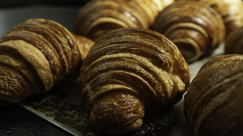 Close-up of croissants