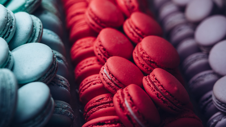 Stacks of perfect macarons