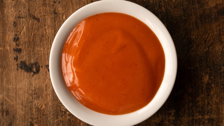 Buffalo sauce in a bowl