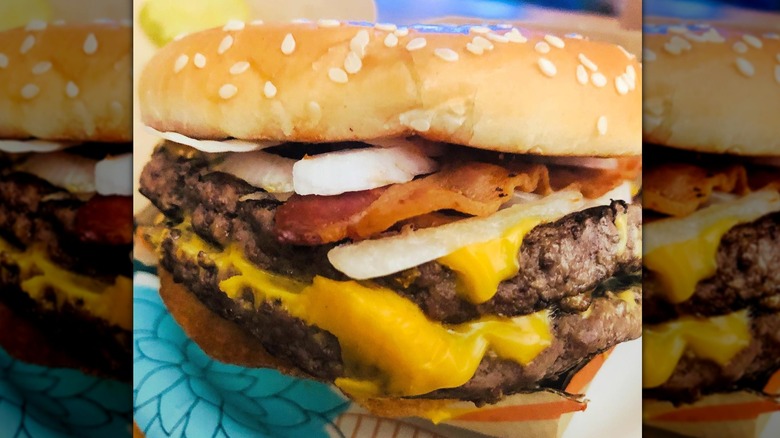 Close-up of McDonald's Bacon Quarter Pounder with Cheese