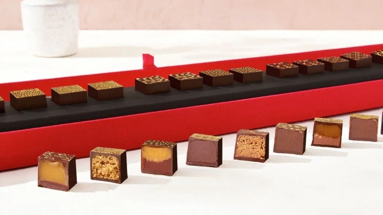 chocolates in a rectangular red box