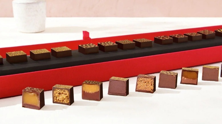 chocolates in a rectangular red box