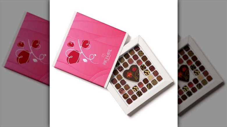 chocolates in a pink cardboard box labelled "Richart"