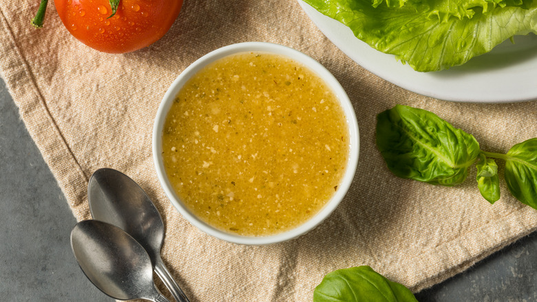 Salad dressing in a bowl