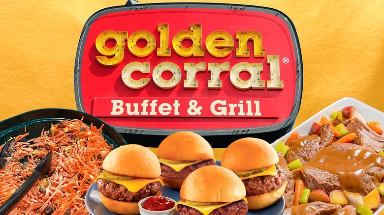 Golden Corral sign and foods to skip