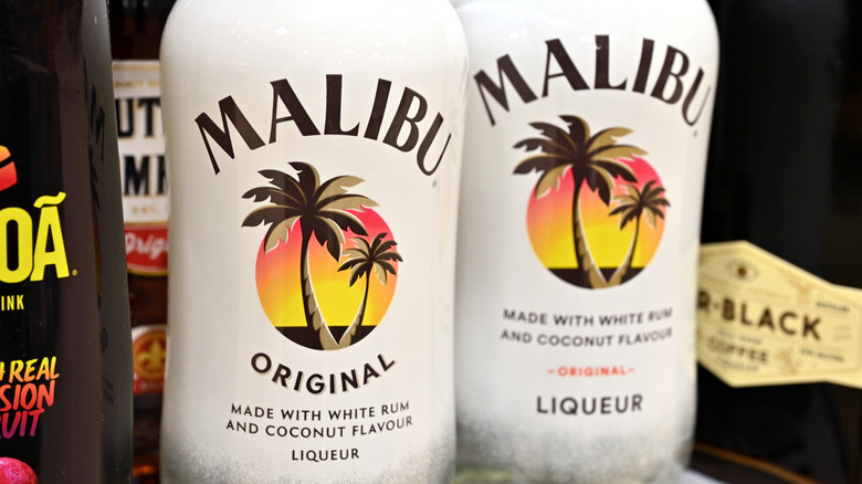 Two bottles of Malibu