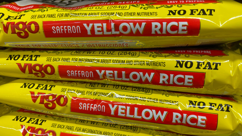 Stack of Vigo Saffron Yellow Rice