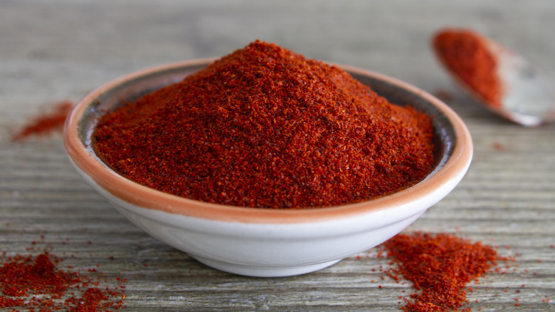 Paprika in dish on tabletop