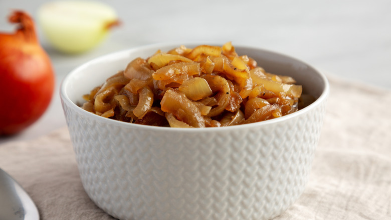 Ramekin full of caramelized onions