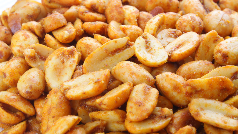 Close-up of seasoned peanuts