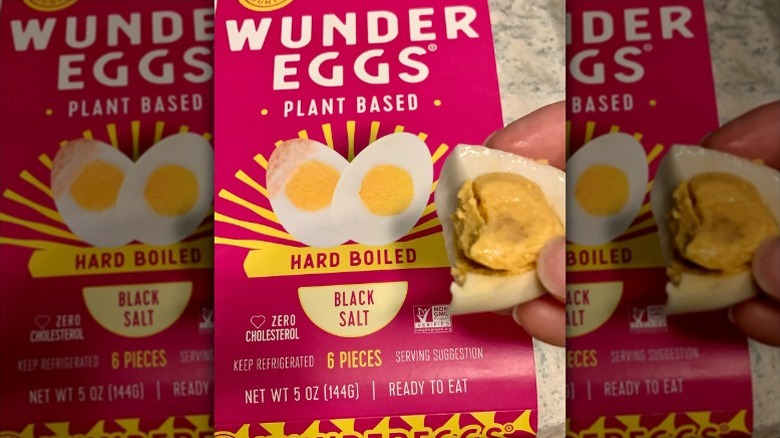 Wunder Eggs package with hand holding the product