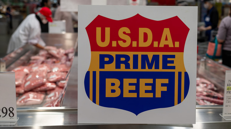 Sign advertising USDA Prime beef at Costco