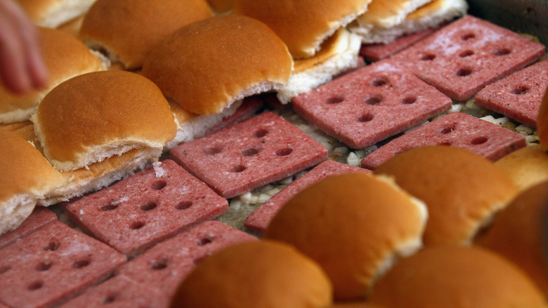 White Castle sliders being made