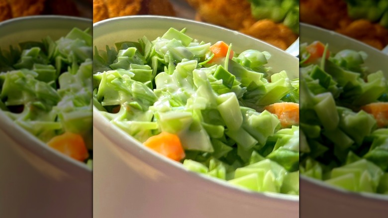 Close-up of Captain D's coleslaw salad