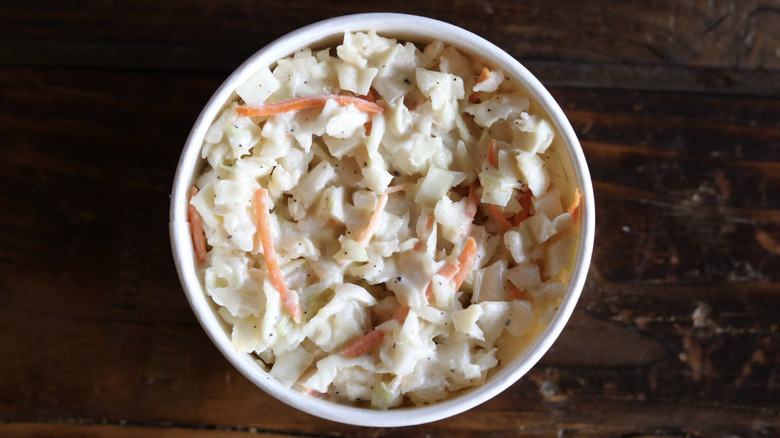 Dickey's Barbecue Pit coleslaw salad on table