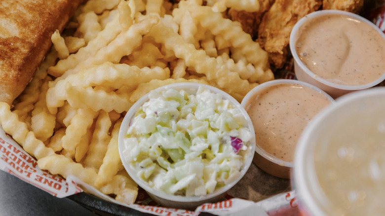 Raising Cane's coleslaw salad with fries