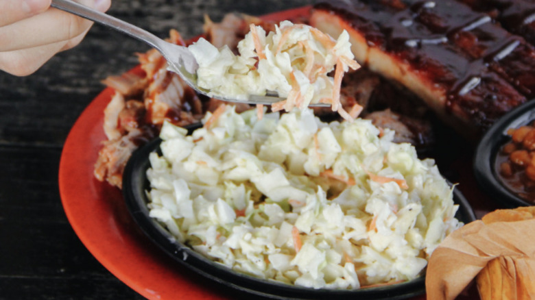 Sonny's BBQ coleslaw salad with meal