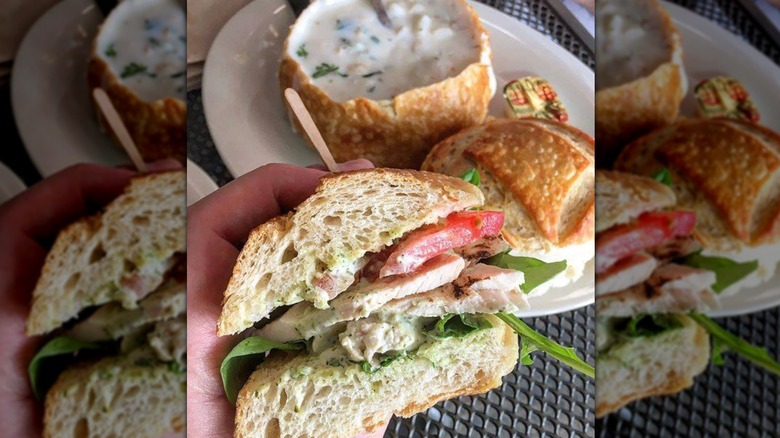 Boudin sandwich and bread bowl