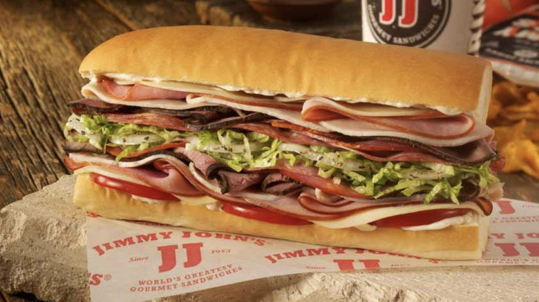 Jimmy John's sandwich on wrapper