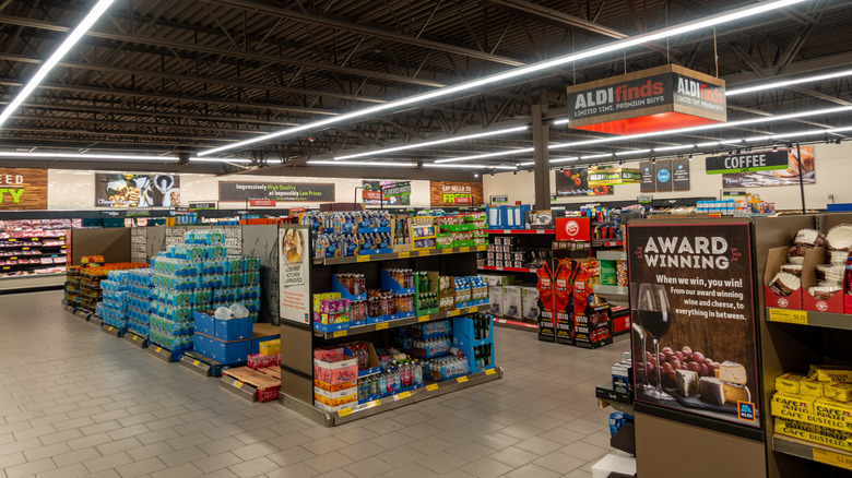 interior of Aldi store showing multiple aisles