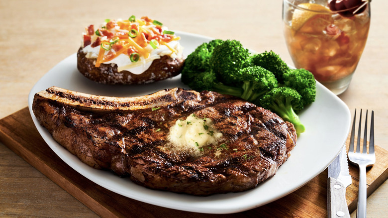 Outback Steakhouse steak with sides