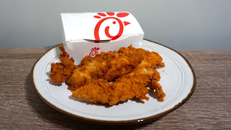 Chick-fil-A chicken tenders on plate