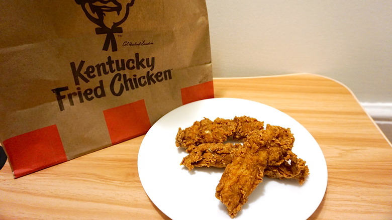 KFC chicken tenders on plate