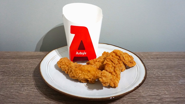 Arby's chicken tenders on plate